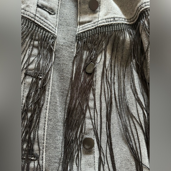 Flared jean jacket, black - Picture 4 of 8